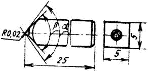 Резец алмазный для скрайбирования с рабочей частью в виде четырехгранной усеченной пирамиды с закругленными режущими кромками