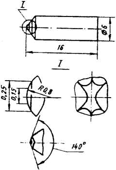 Резец алмазный для стеклореза с рабочей частью в виде четырехгранной пирамиды