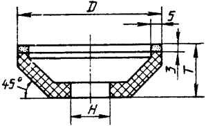 Круг алмазный шлифовальный специальный формы 12А2-45°