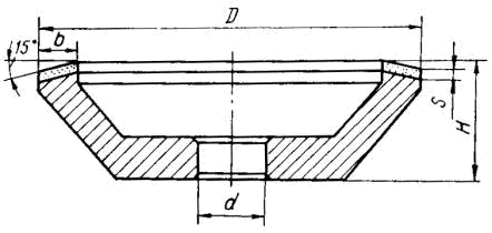Круг эльборовый шлифовальный чашечный конический профиля 12V5-45°