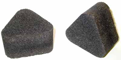 Шлифовальные бакелитовые абразивные сегменты (шарошки, треугольные бруски) для мозаично-шлифовальных машин